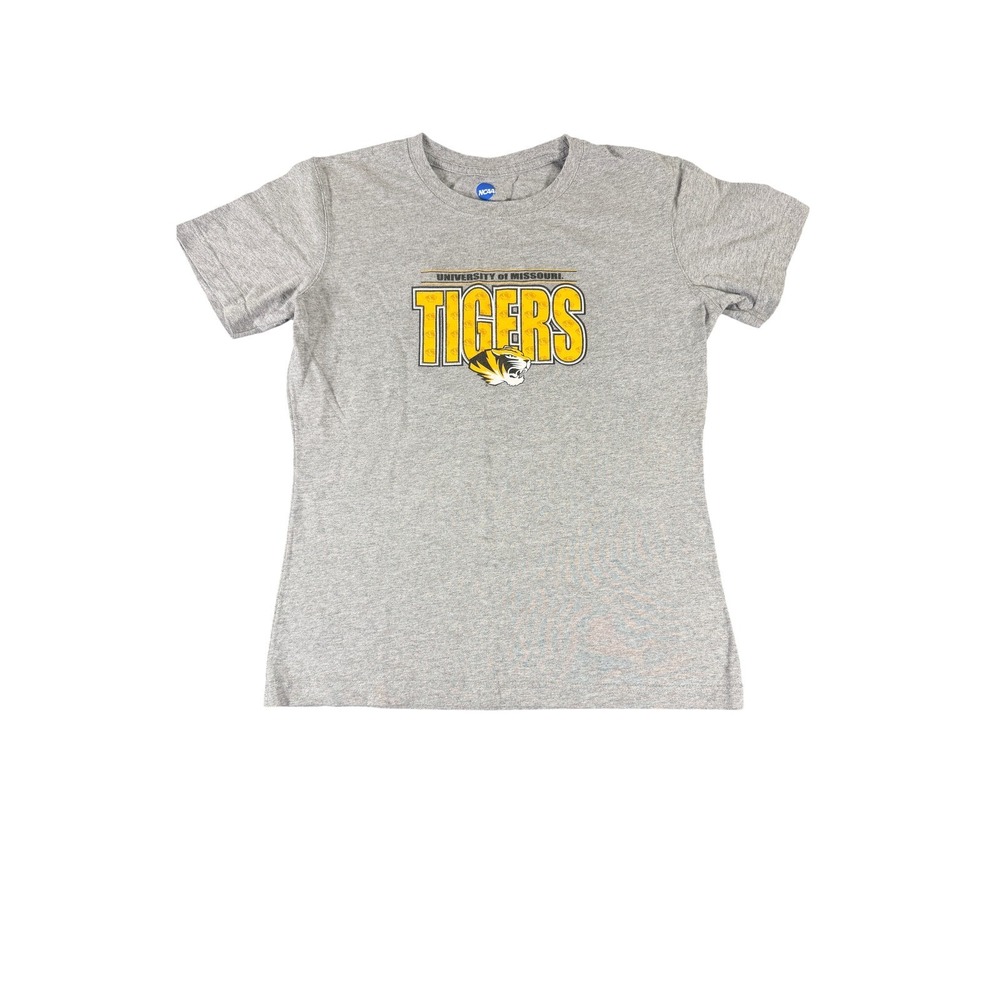 NCAA University of Missouri Tigers Graphic T-Shirt Gray Women Large Mizzou NCAA